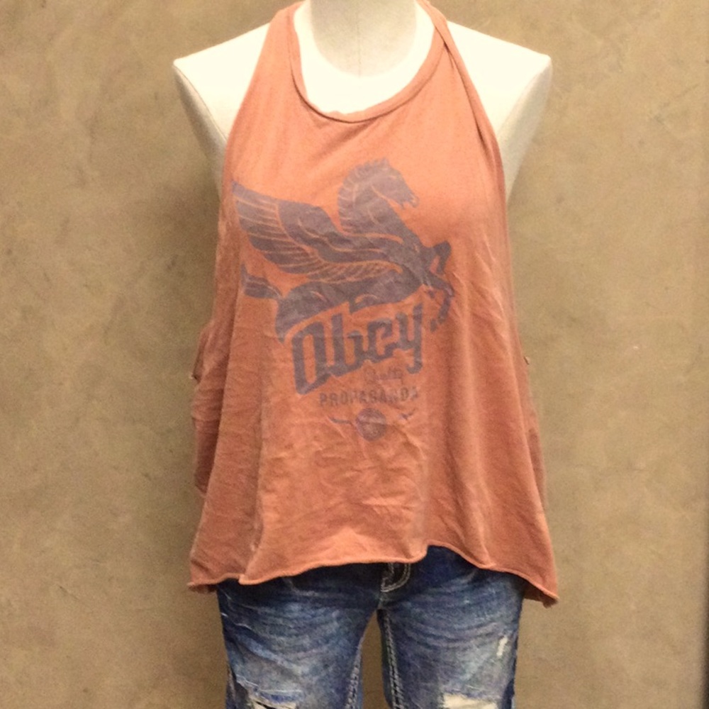 Unique Dusty Rust Colored Draping Tank - image 1